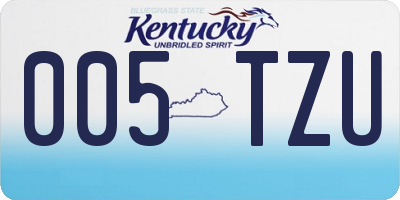 KY license plate 005TZU