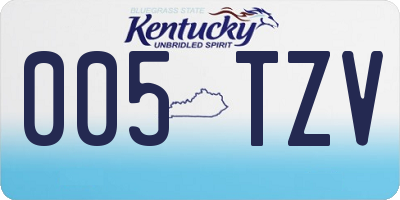 KY license plate 005TZV