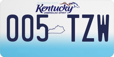 KY license plate 005TZW