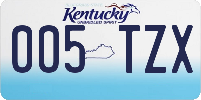KY license plate 005TZX
