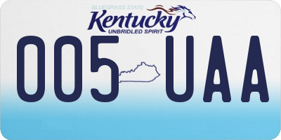 KY license plate 005UAA