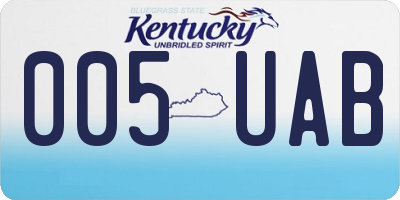 KY license plate 005UAB