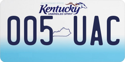 KY license plate 005UAC