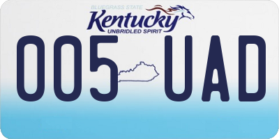 KY license plate 005UAD