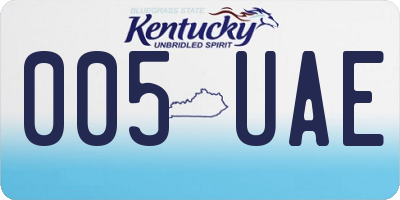 KY license plate 005UAE