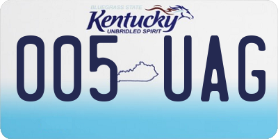 KY license plate 005UAG