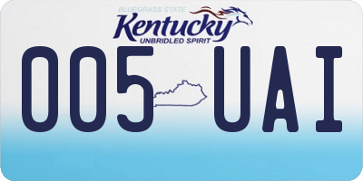 KY license plate 005UAI