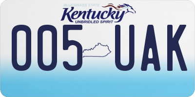 KY license plate 005UAK
