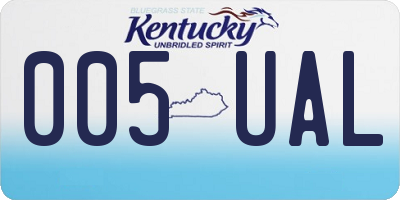 KY license plate 005UAL