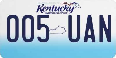 KY license plate 005UAN