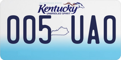 KY license plate 005UAO