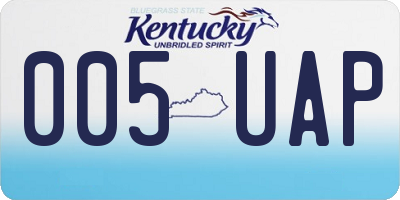 KY license plate 005UAP