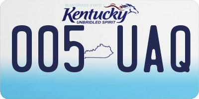 KY license plate 005UAQ