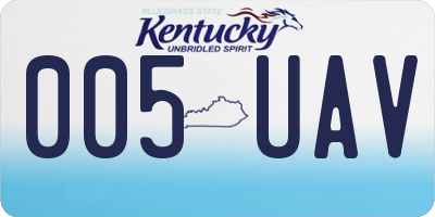 KY license plate 005UAV
