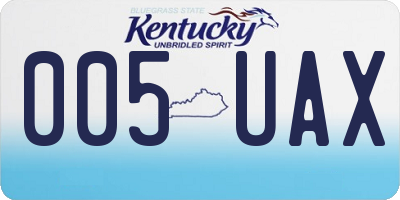 KY license plate 005UAX