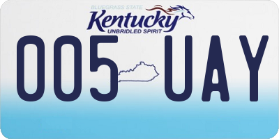 KY license plate 005UAY