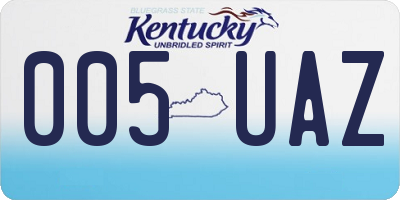 KY license plate 005UAZ