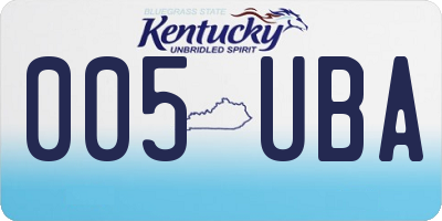 KY license plate 005UBA
