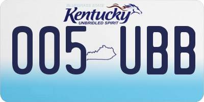 KY license plate 005UBB