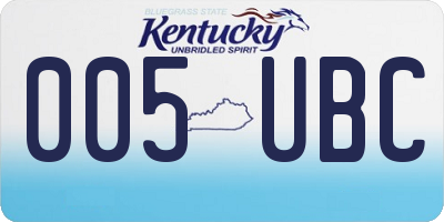 KY license plate 005UBC