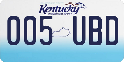 KY license plate 005UBD