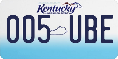KY license plate 005UBE