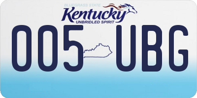 KY license plate 005UBG