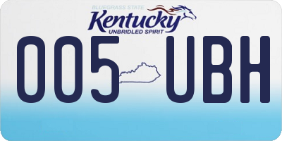 KY license plate 005UBH