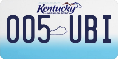 KY license plate 005UBI