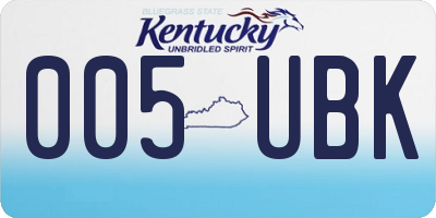 KY license plate 005UBK