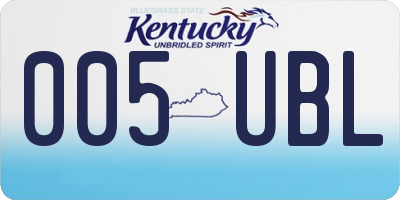 KY license plate 005UBL