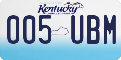 KY license plate 005UBM