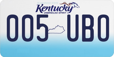 KY license plate 005UBO