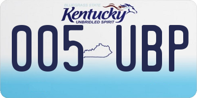 KY license plate 005UBP