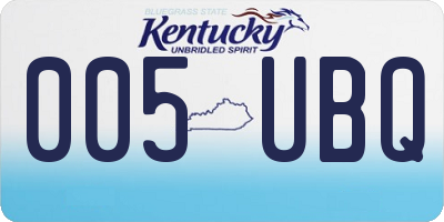 KY license plate 005UBQ
