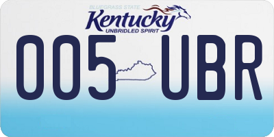 KY license plate 005UBR