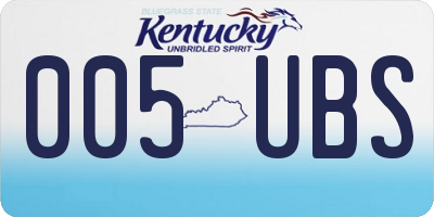 KY license plate 005UBS
