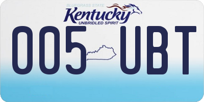 KY license plate 005UBT