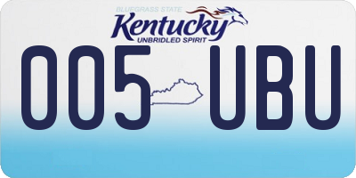 KY license plate 005UBU