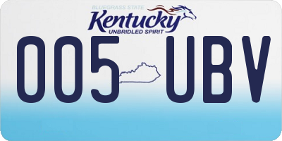 KY license plate 005UBV