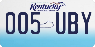 KY license plate 005UBY