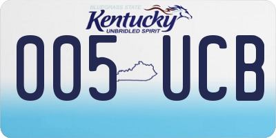 KY license plate 005UCB
