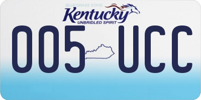 KY license plate 005UCC