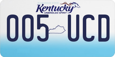 KY license plate 005UCD