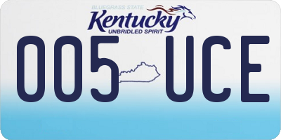 KY license plate 005UCE