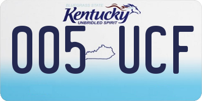 KY license plate 005UCF