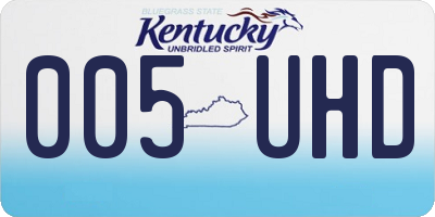 KY license plate 005UHD