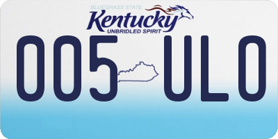 KY license plate 005ULO