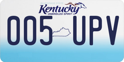KY license plate 005UPV