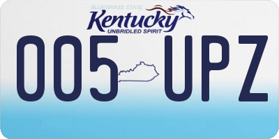 KY license plate 005UPZ